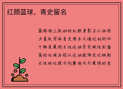 红颜蓝球，青史留名